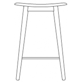 Fiber - bar stool without backrest - recycled plastic - wood base