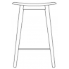Fiber - bar stool without backrest - recycled plastic - wood base