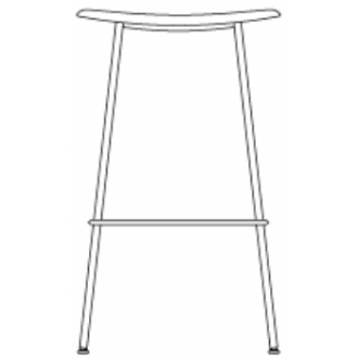Fiber stool without backrest - full upholstery - tube base