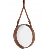 ø45cm - tan leather - Adnet circular mirror