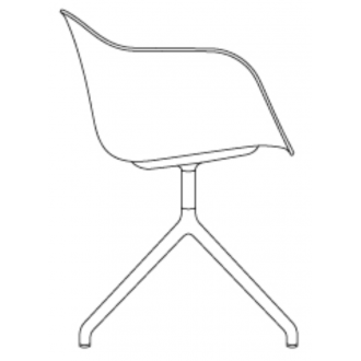 unupholstered - Fiber chair with armrests swivel base