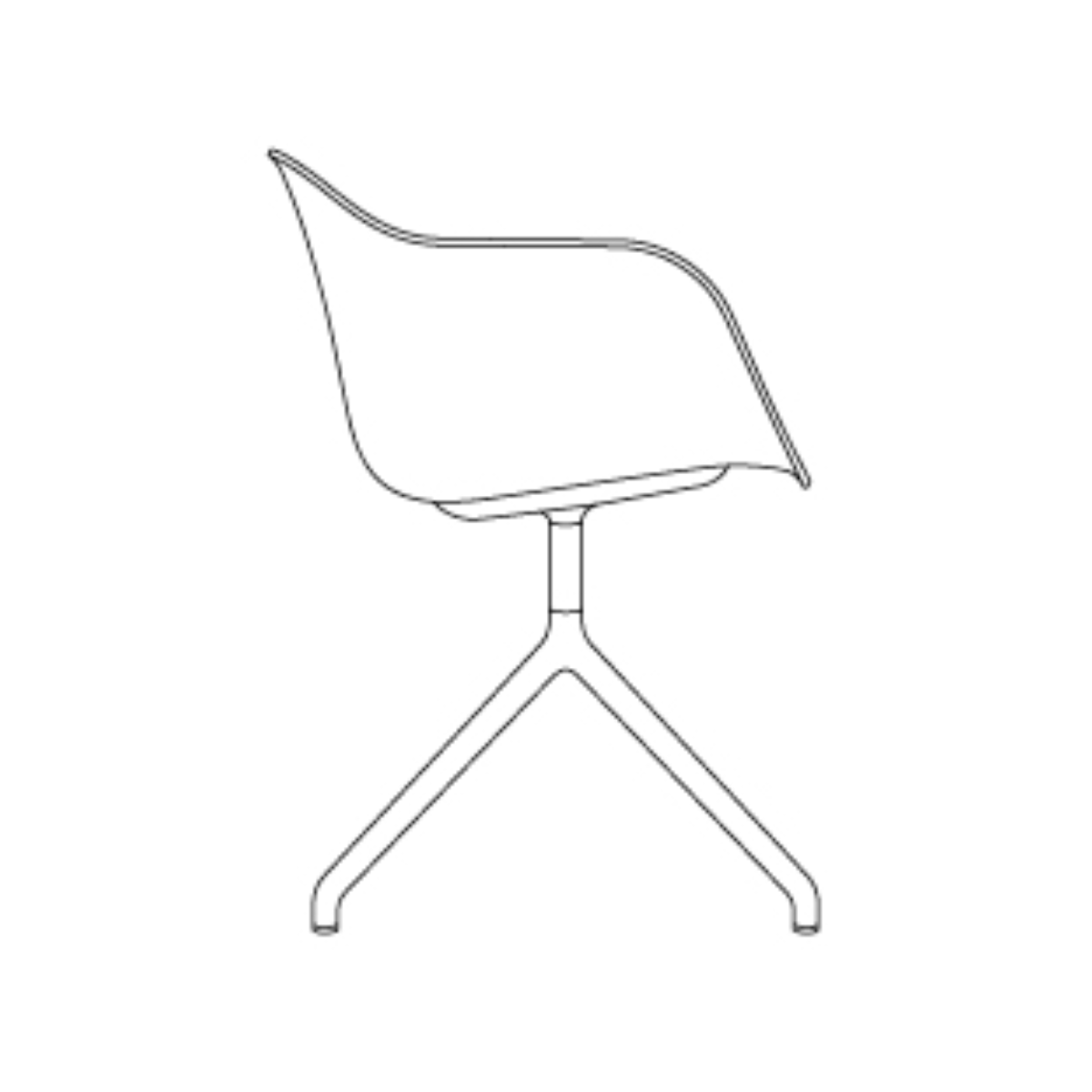 unupholstered - Fiber chair with armrests swivel base