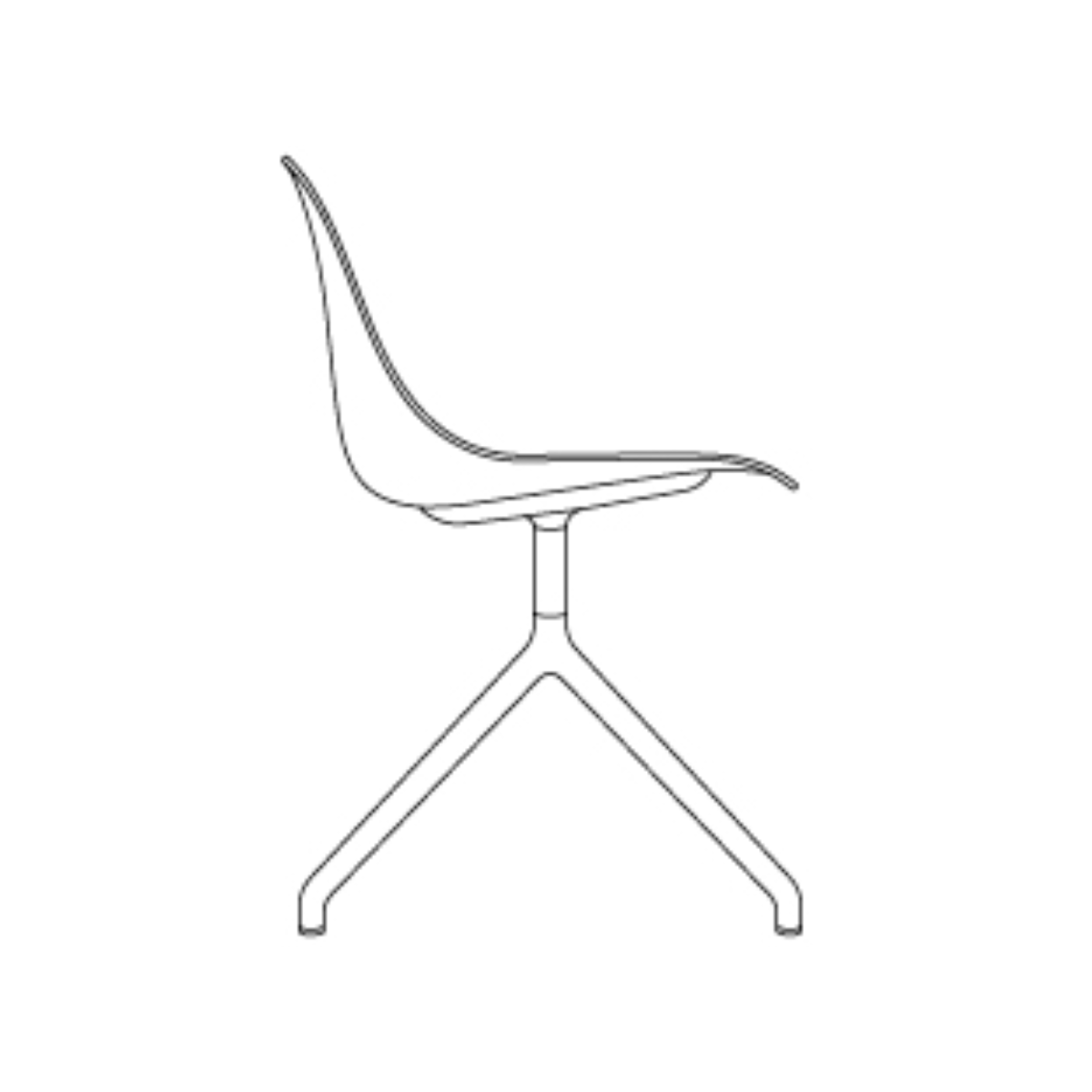 unupholstered - Fiber chair without armrest swivel base