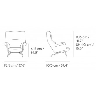 Doze lounge chair - Ocean 80 - anthracite black base
