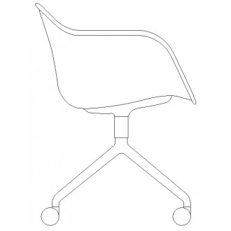 front upholstered - Fiber armchair - swivel base with castors