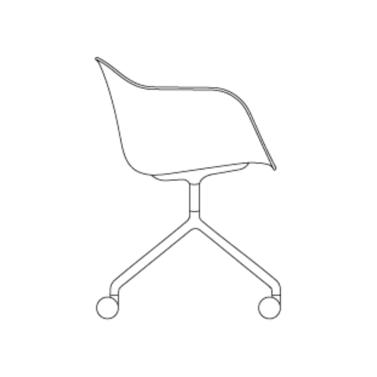 coque nue - fauteuil Fiber - pivotant avec roulettes
