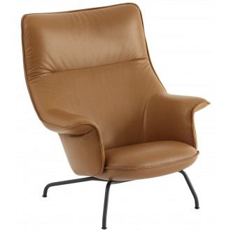 Doze lounge chair - leather Refine cognac - anthracite black base