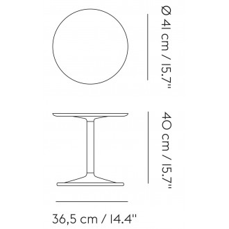 Blanc cassé + chêne - Ø41cm, H40cm - table d'appoint Soft