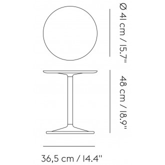 Off white + oak - Ø41cm, H48cm - Soft side table