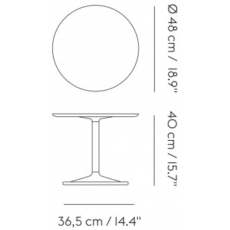 Blanc cassé + chêne - Ø48cm, H40cm - table d'appoint Soft