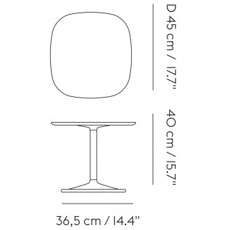 Blanc cassé + chêne - 45x45cm, H40cm - table d'appoint Soft