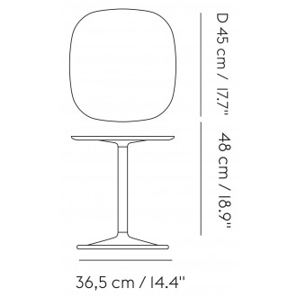 Orange - 45x45cm, H48cm - table d'appoint Soft