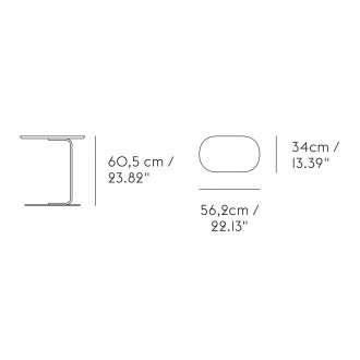 H60,5cm - placage chêne/noir - table d'appoint Relate