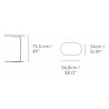 H73,5cm - placage chêne/noir - table d'appoint Relate