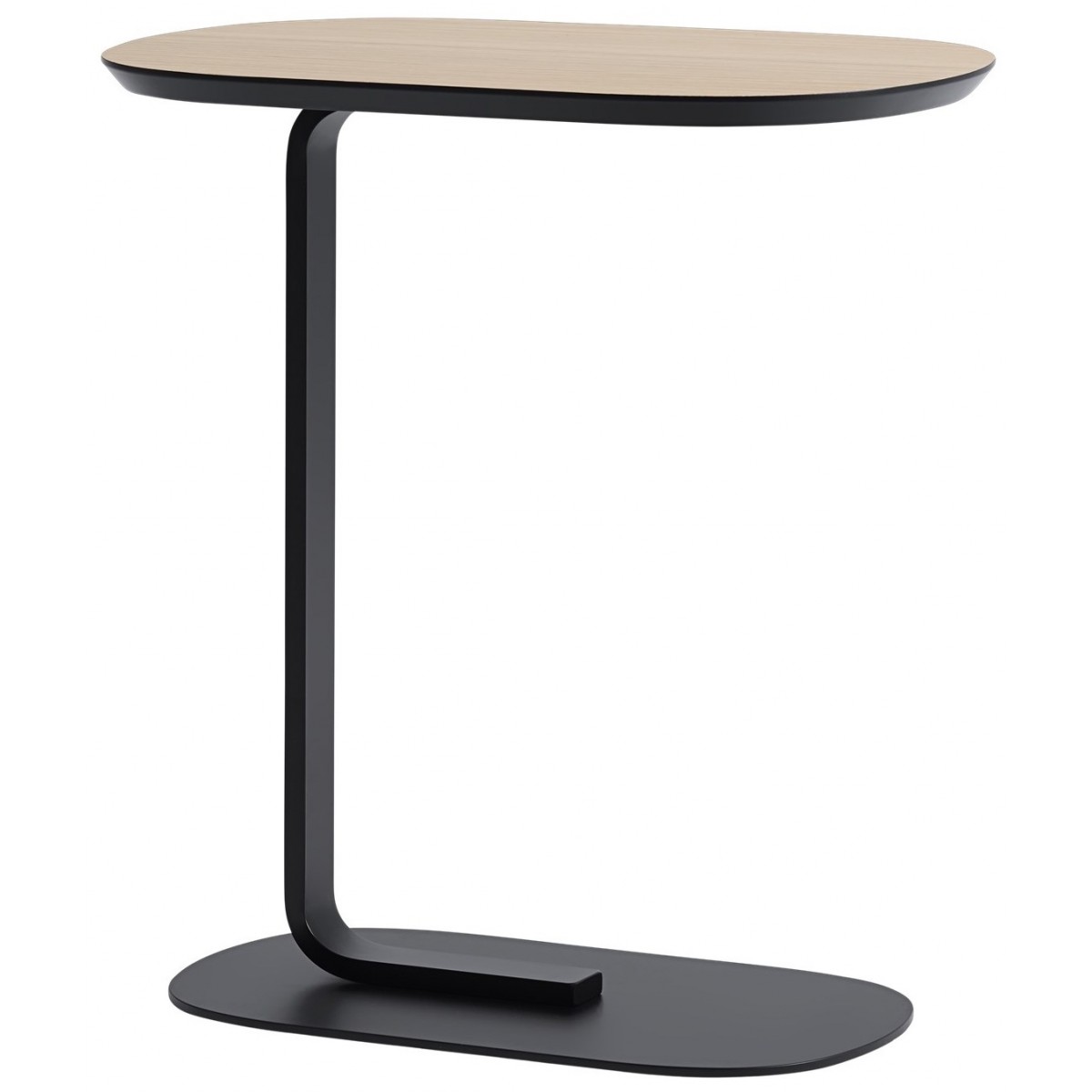 H60,5cm - placage chêne/noir - table d'appoint Relate