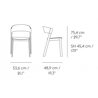 oak + cognac Refine leather seat – Cover Side Chair