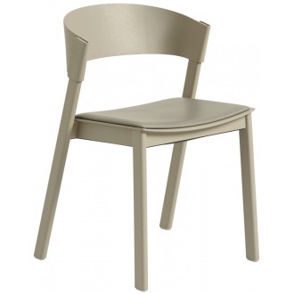 dark beige + stone Refine leather seat – Cover Side Chair