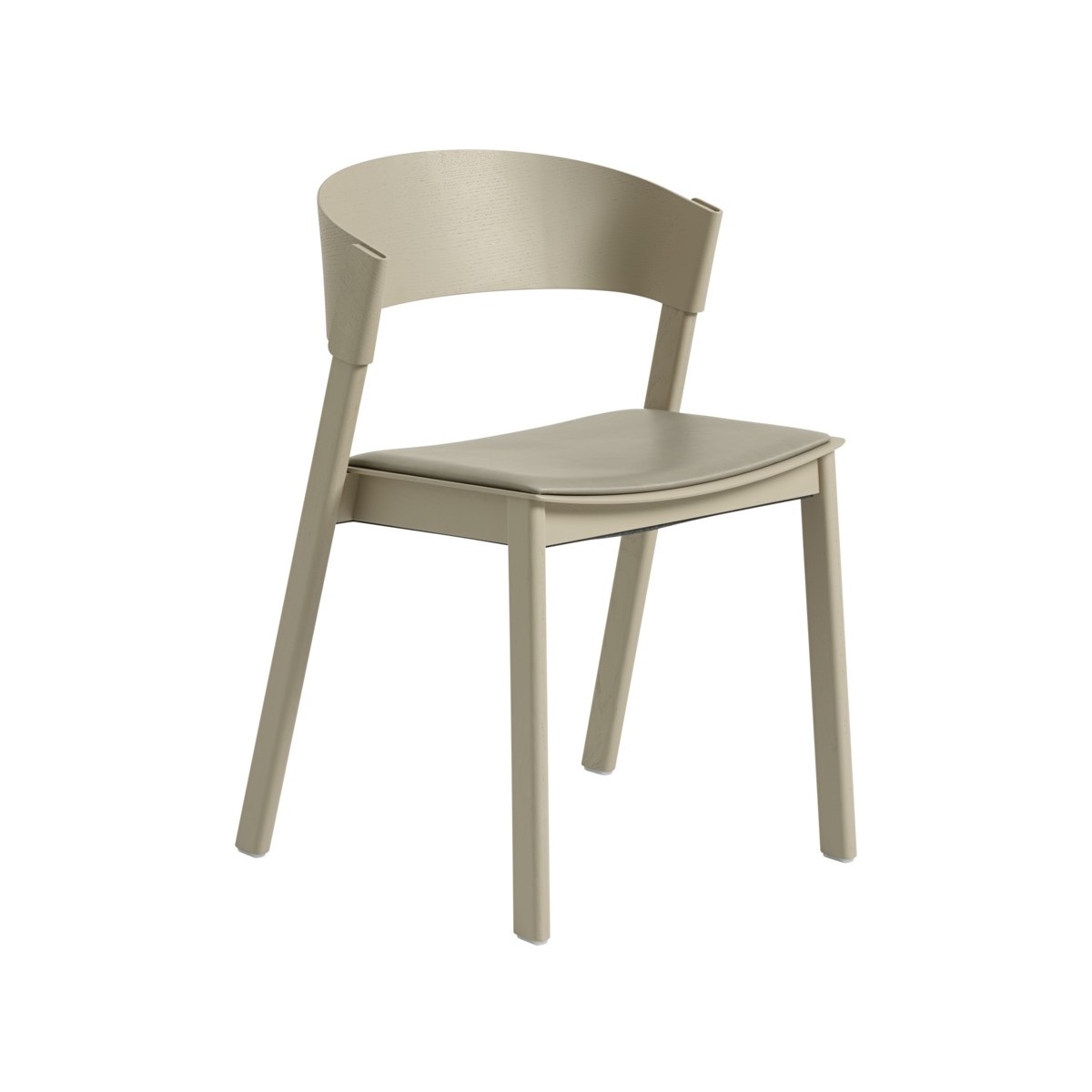dark beige + stone Refine leather seat – Cover Side Chair
