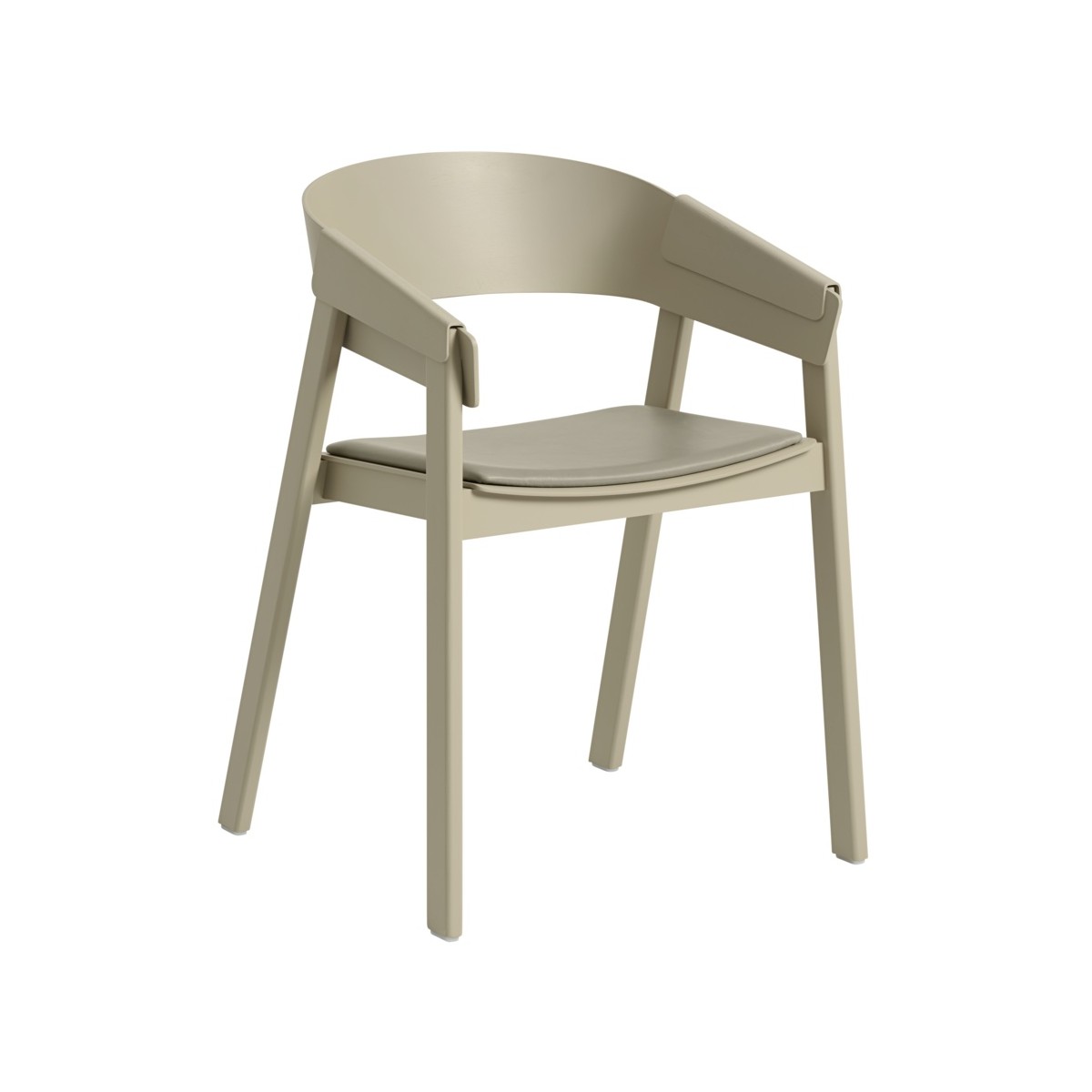 dark beige + assise cuir Refine stone - chaise Cover Armchair