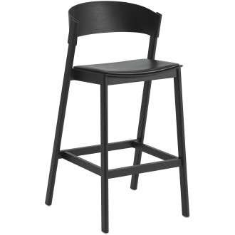Refine Leather black / black - Cover stool