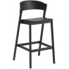 Refine Leather black / black - Cover stool
