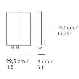 Folded shelf - L29,5 x D8 x H40 cm - grey