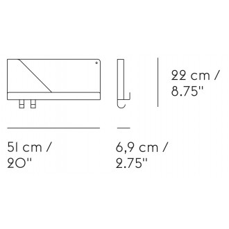 Folded shelf - gris - L51 x P6,9 x H22 cm