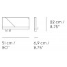 Folded shelf - grey - L51 x D6,9 x H22 cm