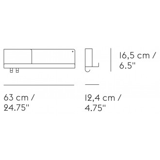 Folded shelf - grey - L63 x D12,4 x H16,5 cm
