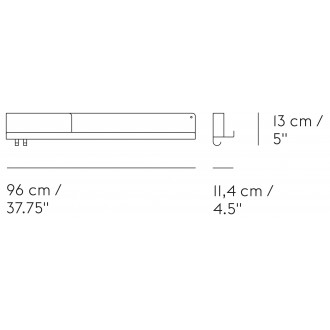 Folded shelf - grey - L96 x D11,4 x H13 cm*