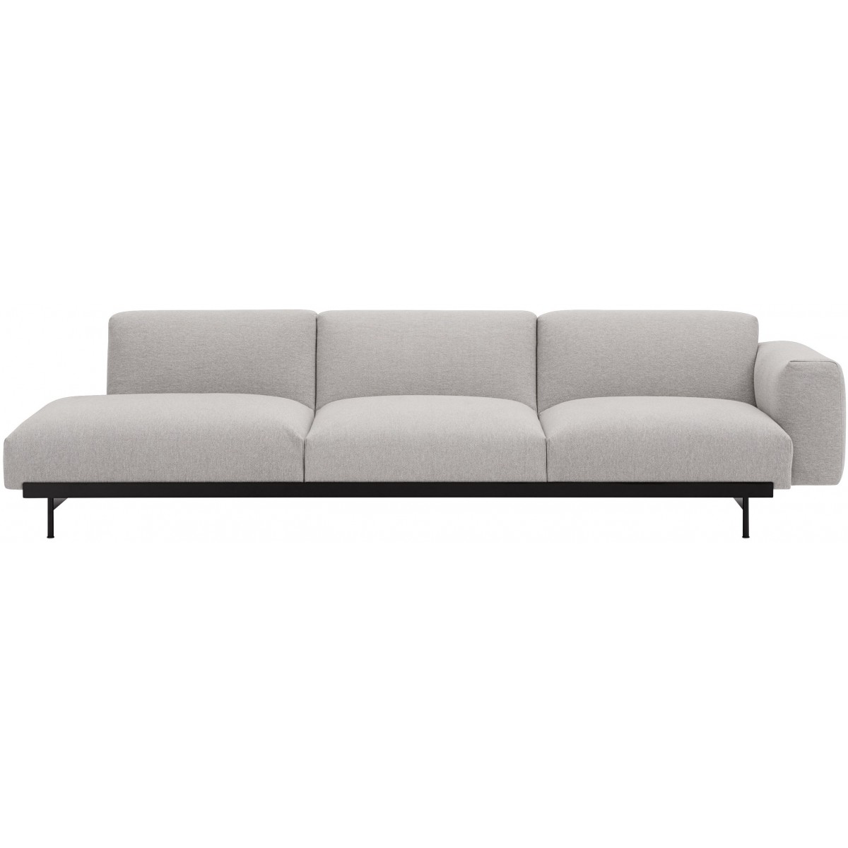 Clay 12 / black – In Situ 3-seater sofa / configuration 2 – 279 x 107 cm