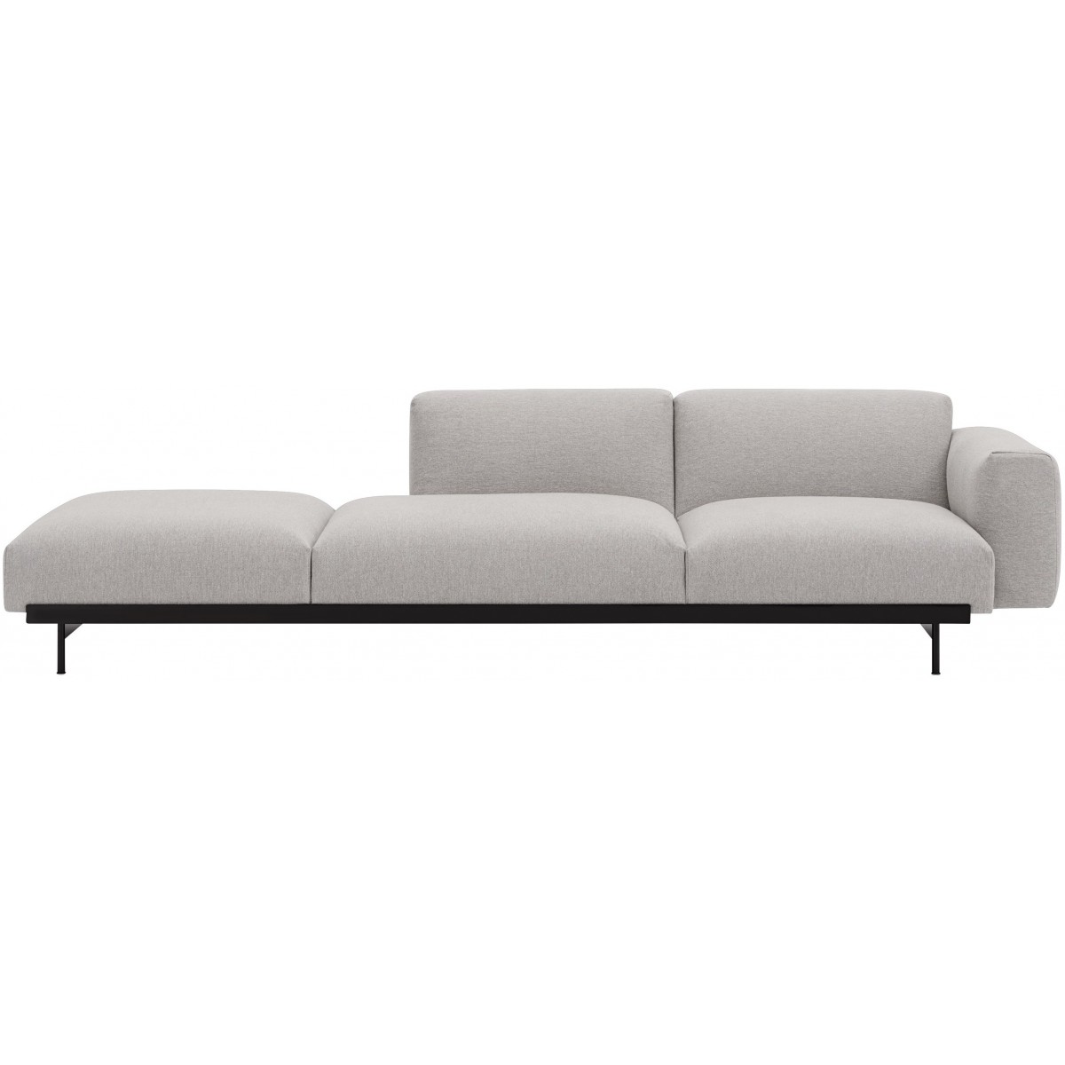 Clay 12 / black – In Situ 3-seater sofa / configuration 4 – 279 x 107 cm