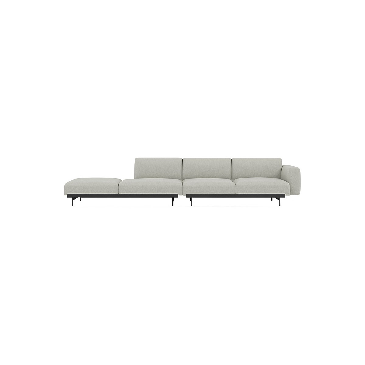 Clay 12 / black – In Situ 4-seater sofa / configuration 2 – 360 x 107 cm