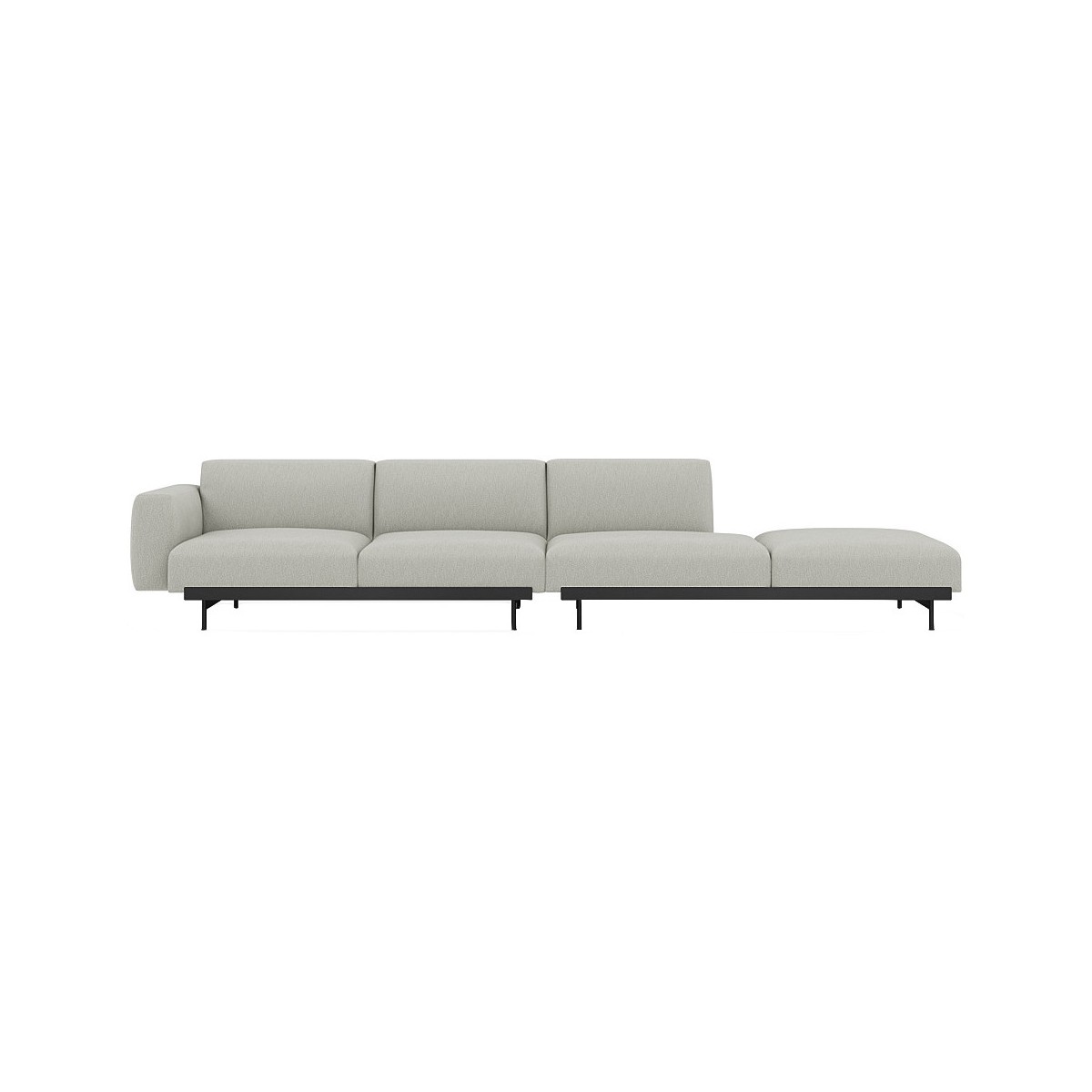 Clay 12 / black – In Situ 4-seater sofa / configuration 3 – 360 x 107 cm
