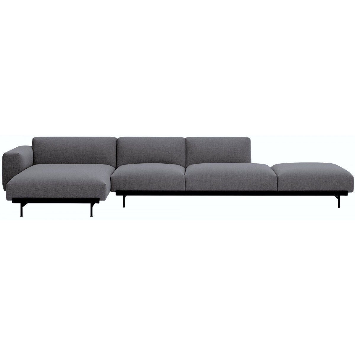 Ocean 80 / black – In Situ 4-seater sofa / configuration 5 – 378 x 169 cm