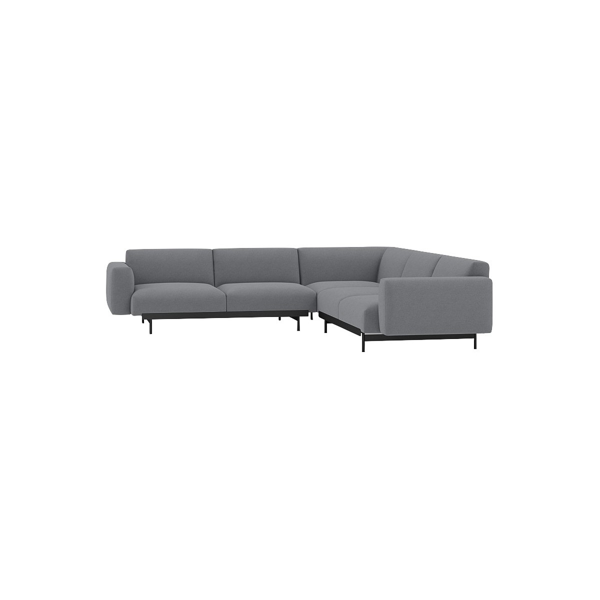 Ocean 80 / black – In Situ corner sofa / configuration 1 – 287 x 287 cm