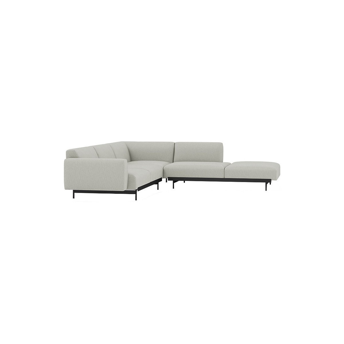 Clay 12 / black – In Situ corner sofa / configuration 3 – 287 x 287 cm