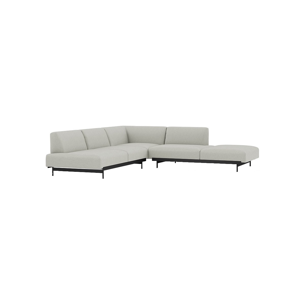 Clay 12 / black – In Situ corner sofa / configuration 4 – 287 x 287 cm
