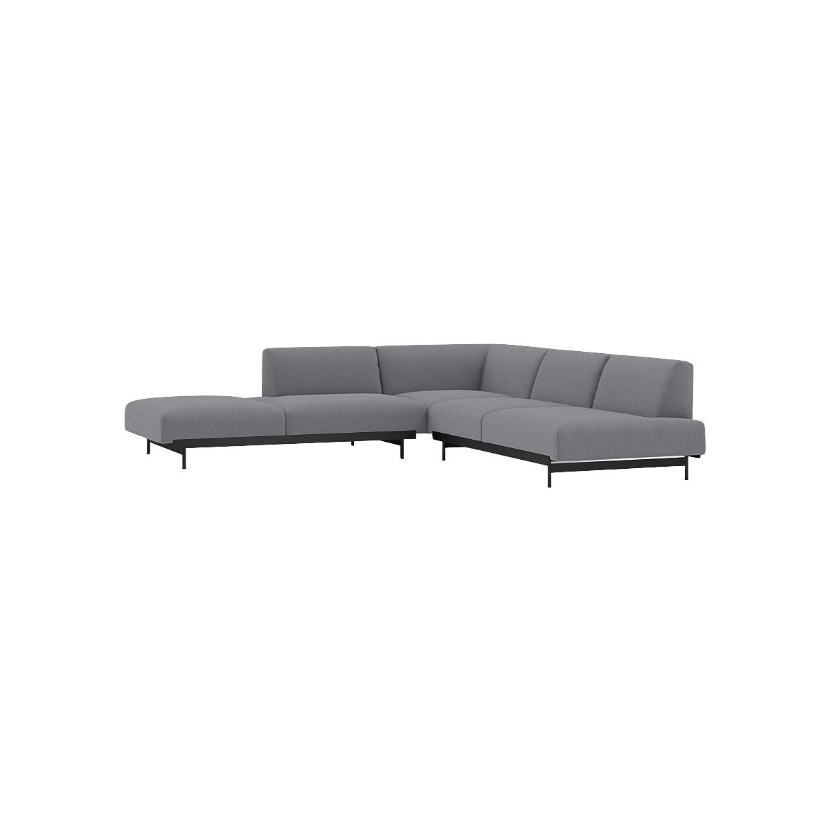 Ocean 80 / black – In Situ corner sofa / configuration 5 – 287 x 287 cm