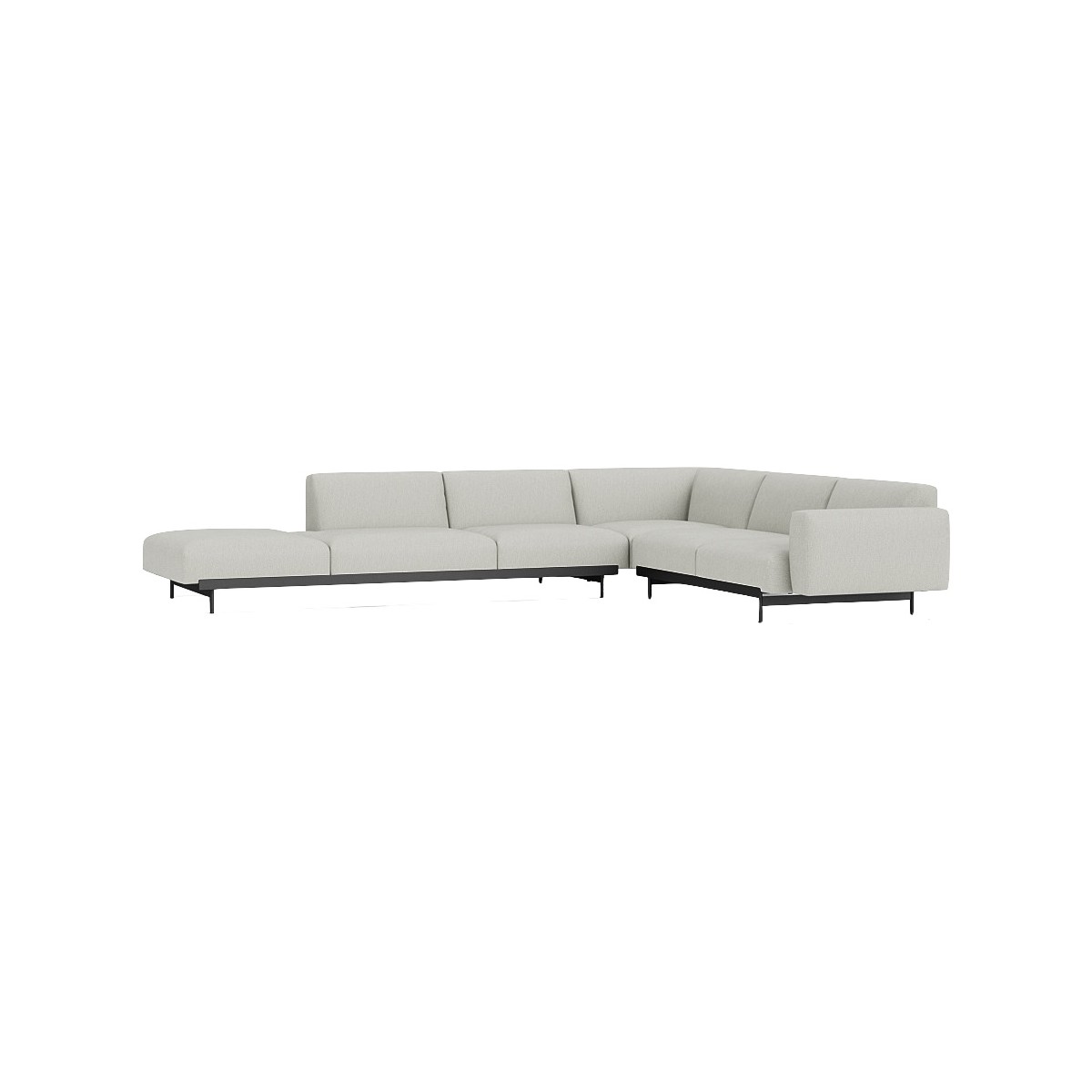Clay 12 / black – In Situ corner sofa / configuration 6 – 368 x 287 cm