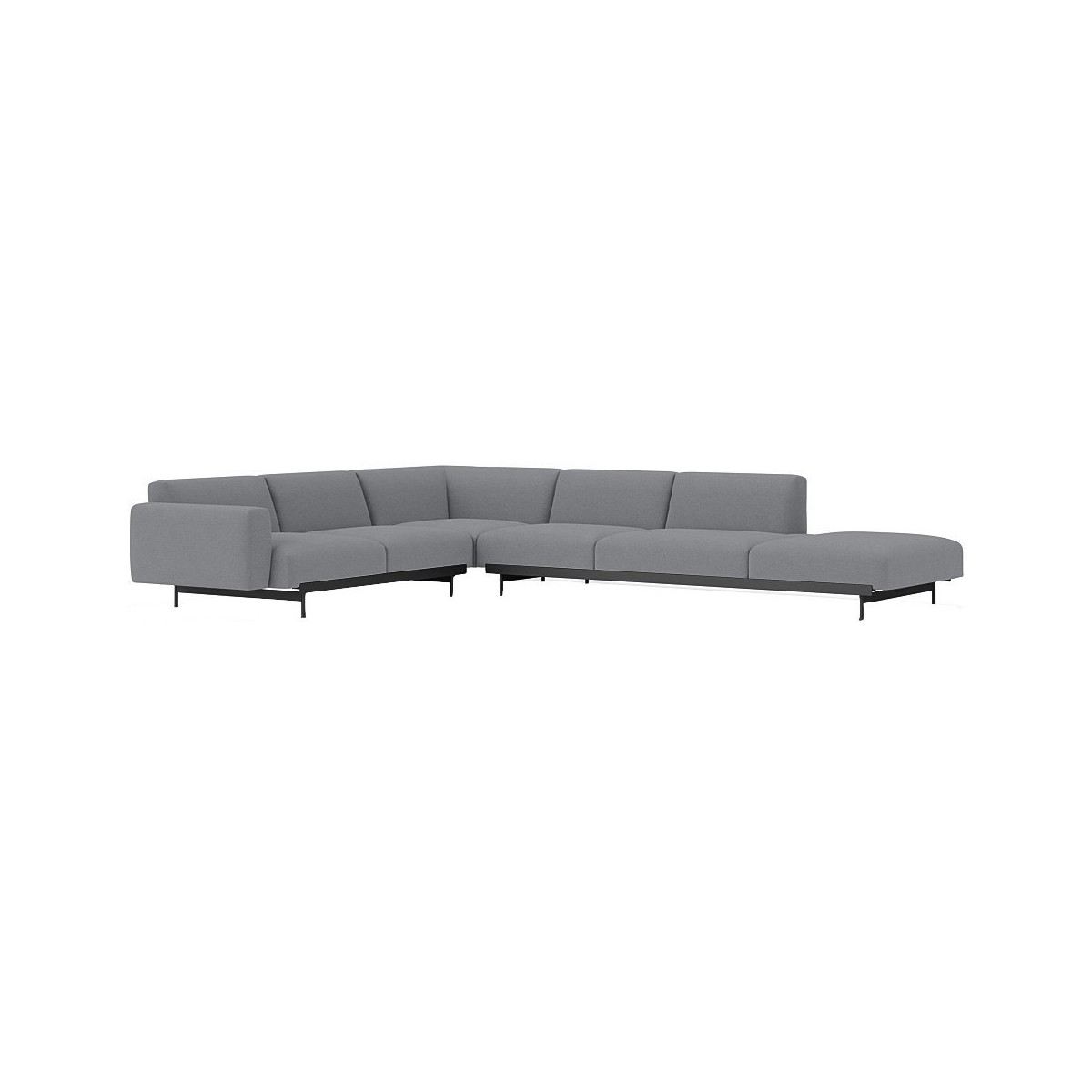Ocean 80 / black – In Situ corner sofa / configuration 7 – 368 x 287 cm