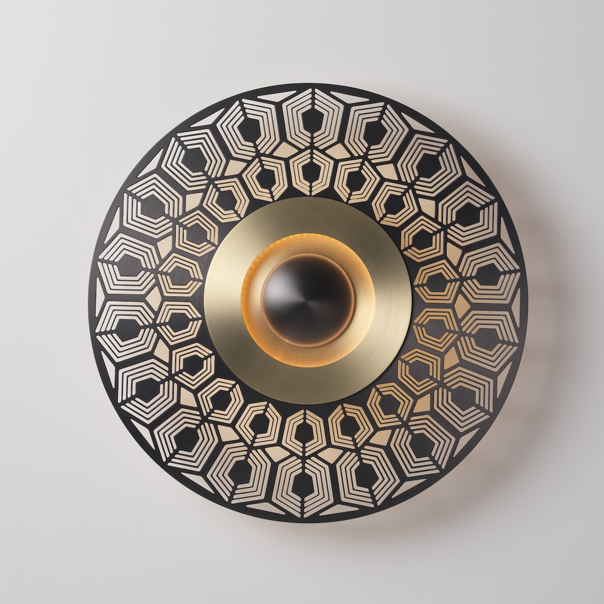 Ø33cm - graphite / brass satin - Earth Turtle - wall / ceiling lamp