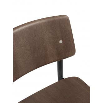 chêne teinté marron foncé / noir - chaise sans accoudoir Loft