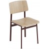 oak / deep red - Loft chair without armrest