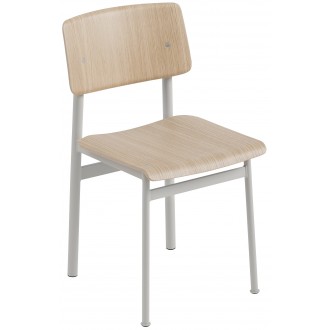 chêne / gris - chaise sans accoudoir Loft