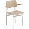 oak / grey - Loft chair with armrests