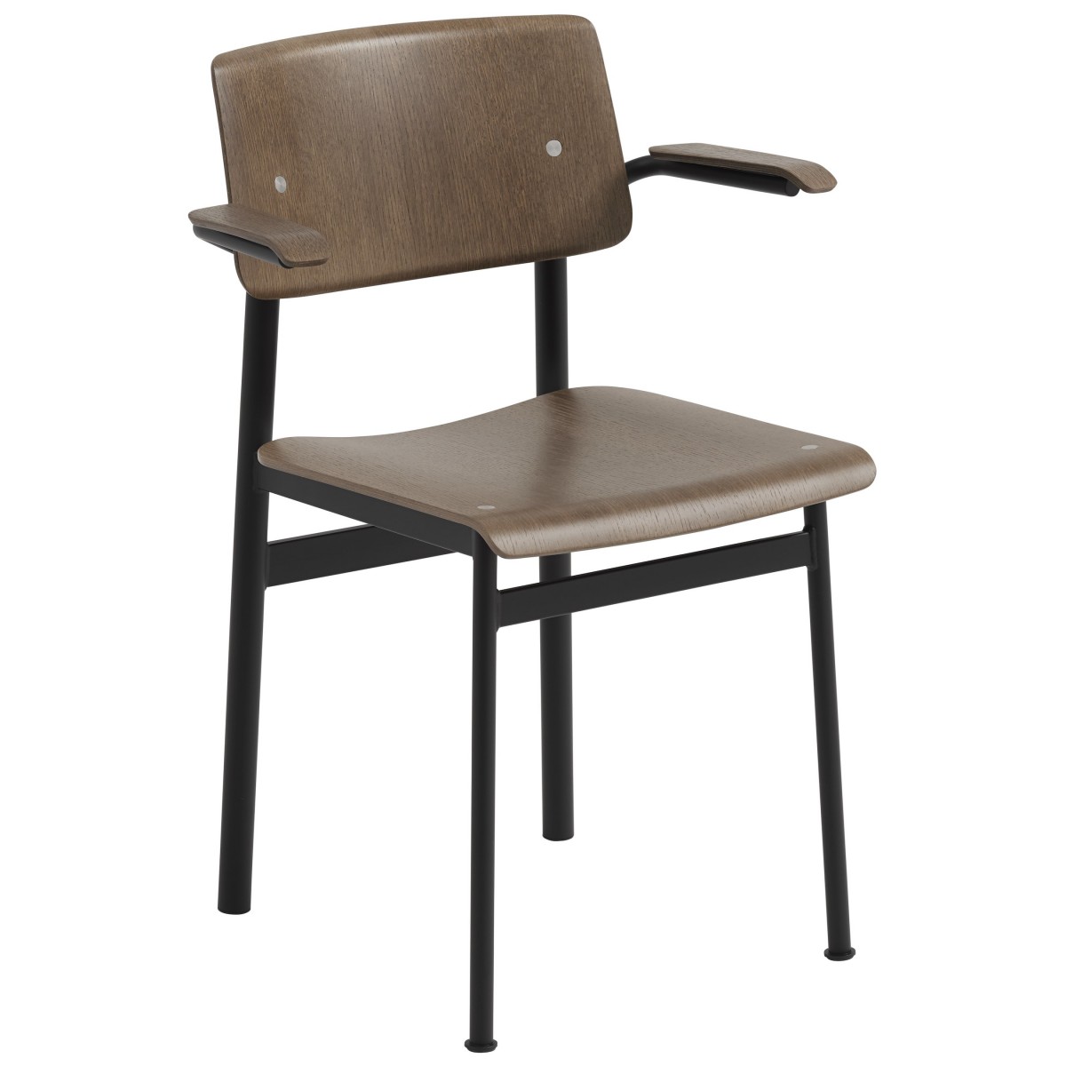 stained dark brown / black - Loft chair with armrests