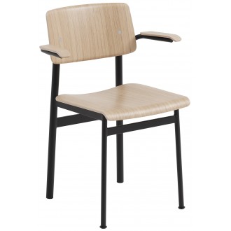 oak / black - Loft chair with armrests