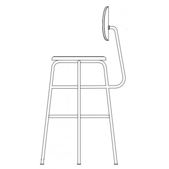 H73,5 cm - chaise de bar Afteroom Plus – assise + dossier tapissés