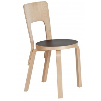 birch + black linoleum - 66 chair